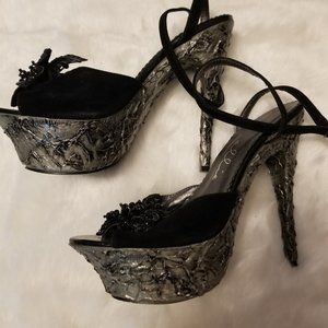 Ellie platform heels - textured platform